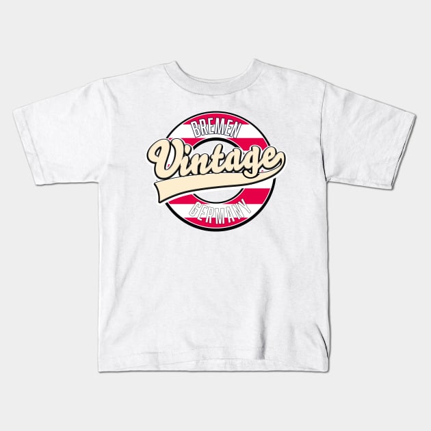 Bremen vintage style logo Kids T-Shirt by nickemporium1